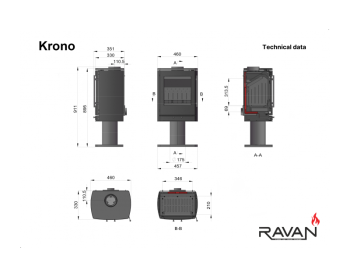 Піч-камін Ravan Krono