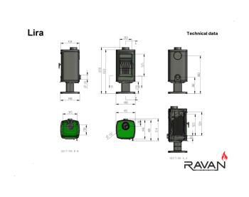 Піч-камін Ravan Lira