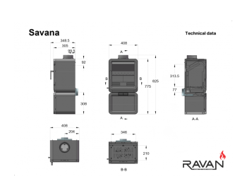 Піч-камін Ravan Savana