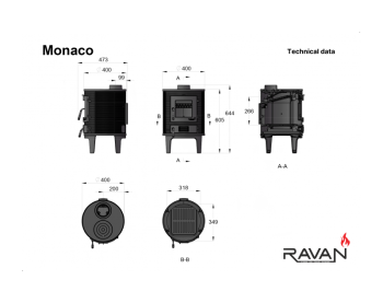 Піч-камін Ravan Monaco