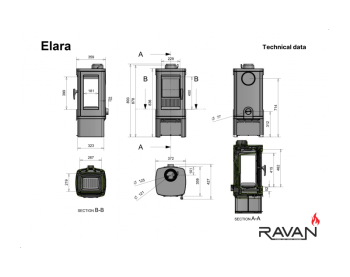 Піч-камін Ravan Elara
