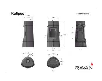 Піч-камін Ravan Kalipso