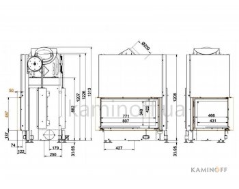 Конвекционная топка Brunner Architektur-Kamin Eck 45/82/48