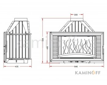 Конвекционная топка Invicta 840 Horizontal с шибером