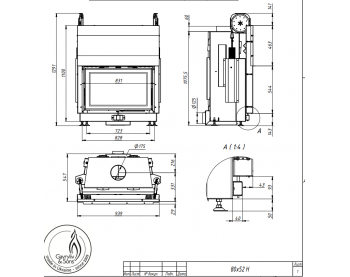 Конвекційна топка Gavryliv&Sons 80x52 H