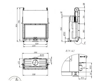 Конвекционная топка Gavryliv&Sons 120x80 H