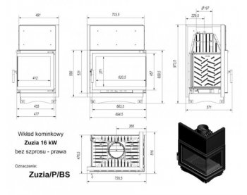 Конвекційна топка Kratki ZUZIA/P/BS