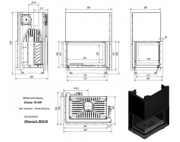 Конвекційна топка Kratki OLIWIA/L/BS/G
