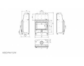 Каминная топка Kratki MBO/PW/15/W