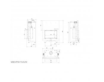 Каминная топка Kratki MBO/PW/15/G/W