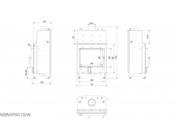 Каминная топка Kratki MBM/PW/10/W