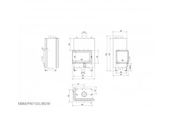 Каминная топка Kratki MBM/PW/10/L/BS/W