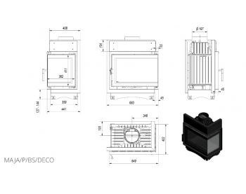 Конвекційна топка Kratki MAJA/P/BS/DECO