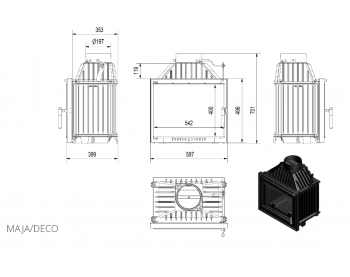 Конвекційна топка Kratki MAJA/DECO
