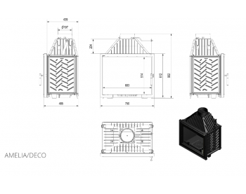 Конвекційна топка Kratki AMELIA/DECO