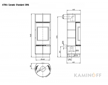 Печь-камин Thorma Atika Standart keramik white