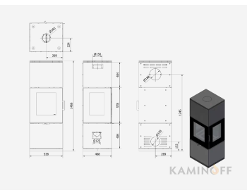 Печь-камин Kratki INGA 8 kW