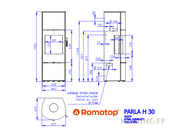 Печь-камин Romotop PARLA H 3S 30