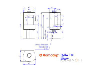 Печь-камин Romotop PARLA T 3S 30