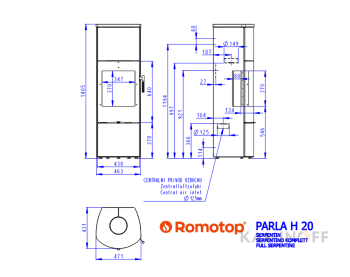 Печь-камин Romotop PARLA H 3S 20