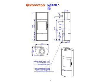 ROMOTOP SONE 03 A метал - сталева акумуляційна піч-камін