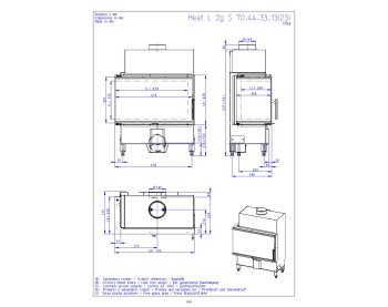 ROMOTOP HEAT L 2g S 70.44.33.23 - вузька сталева кутова камінна