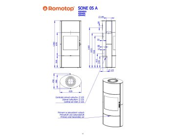 ROMOTOP SONE 05 A гладкая керамика - аккумуляционная печь-камин