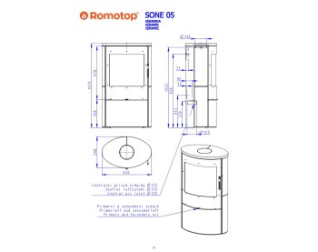 ROMOTOP SONE 05 гладка кераміка - камінна піч