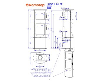 ROMOTOP LUGO N 01 BF керамика - печь камин с духовкой