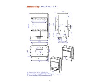 ROMOTOP DYNAMIC B2G 66.50.01N - каминная топка прямая, задняя загрузка, двойное стекло