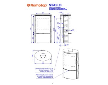 ROMOTOP SONE G 01 рельєфна кераміка - камінна піч