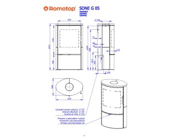 ROMOTOP SONE G 05 гладкая керамика - каминная печь