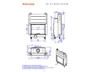 ROMOTOP HEAT 3g L 88.66.04 - классическая каминная топка с подъемными дверцами