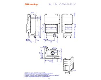 ROMOTOP HEAT L 3g L 65.51.40.24 - угловая левая каминная топка с гильотиной