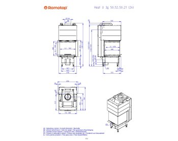 ROMOTOP HEAT U 3g L 50.52.50.24 - трехсторонняя топка для камина с гильотиной