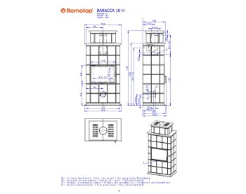 ROMOTOP BARACCA 10 H з вершиною - кахельний камін