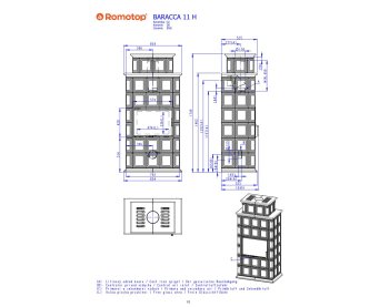 ROMOTOP BARACCA 11 H з вершиною - кахельний камін