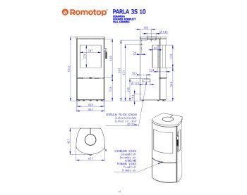 ROMOTOP PARLA 3S 10 керамика - печь камин на три стекла