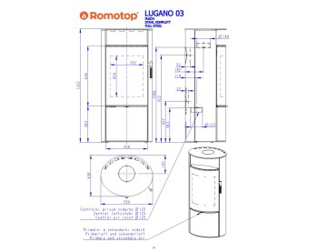 ROMOTOP LUGANO 03 метал - камінна піч
