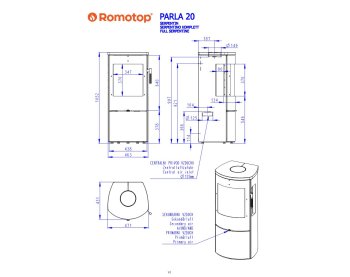 ROMOTOP PARLA 3S 20 камінь - піч камін на три скла