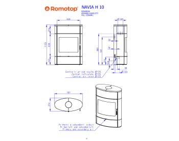 ROMOTOP NAVIA H 10 керамика - аккумуляционная каминная печь