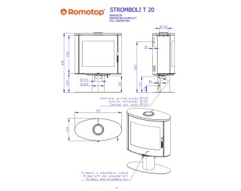 ROMOTOP STROMBOLI T 20 камень - поворотная каминная печь на ножке