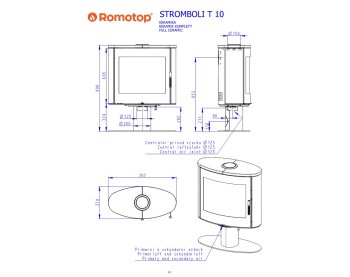 ROMOTOP STROMBOLI T 10 керамика - поворотная каминная печь на ножке