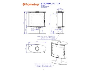 ROMOTOP STROMBOLI G T 10 керамика - поворотная каминная печь на ножке