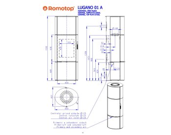 ROMOTOP LUGANO 01 AKUM кераміка - піч камін під акумуляцію