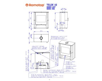 ROMOTOP TELDE 10 керамика - печь с теплообменником, двойное стекло