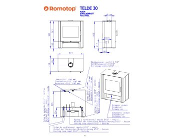 ROMOTOP TELDE 30 метал - піч з теплообмінником, подвійне скло