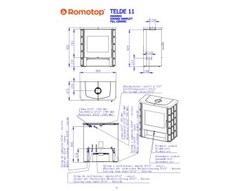 ROMOTOP TELDE 11 кераміка - піч з теплообмінником, подвійне скло