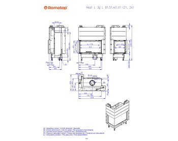 ROMOTOP HEAT L 3g L 81.51.40.26 - кутова камінна топка (темна