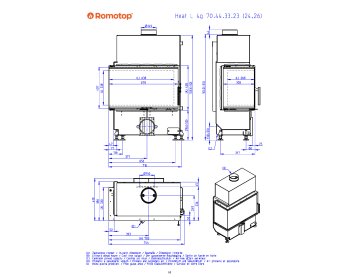 ROMOTOP HEAT L 4g S 70.44.33.26 - вузька кутова камінна топка
